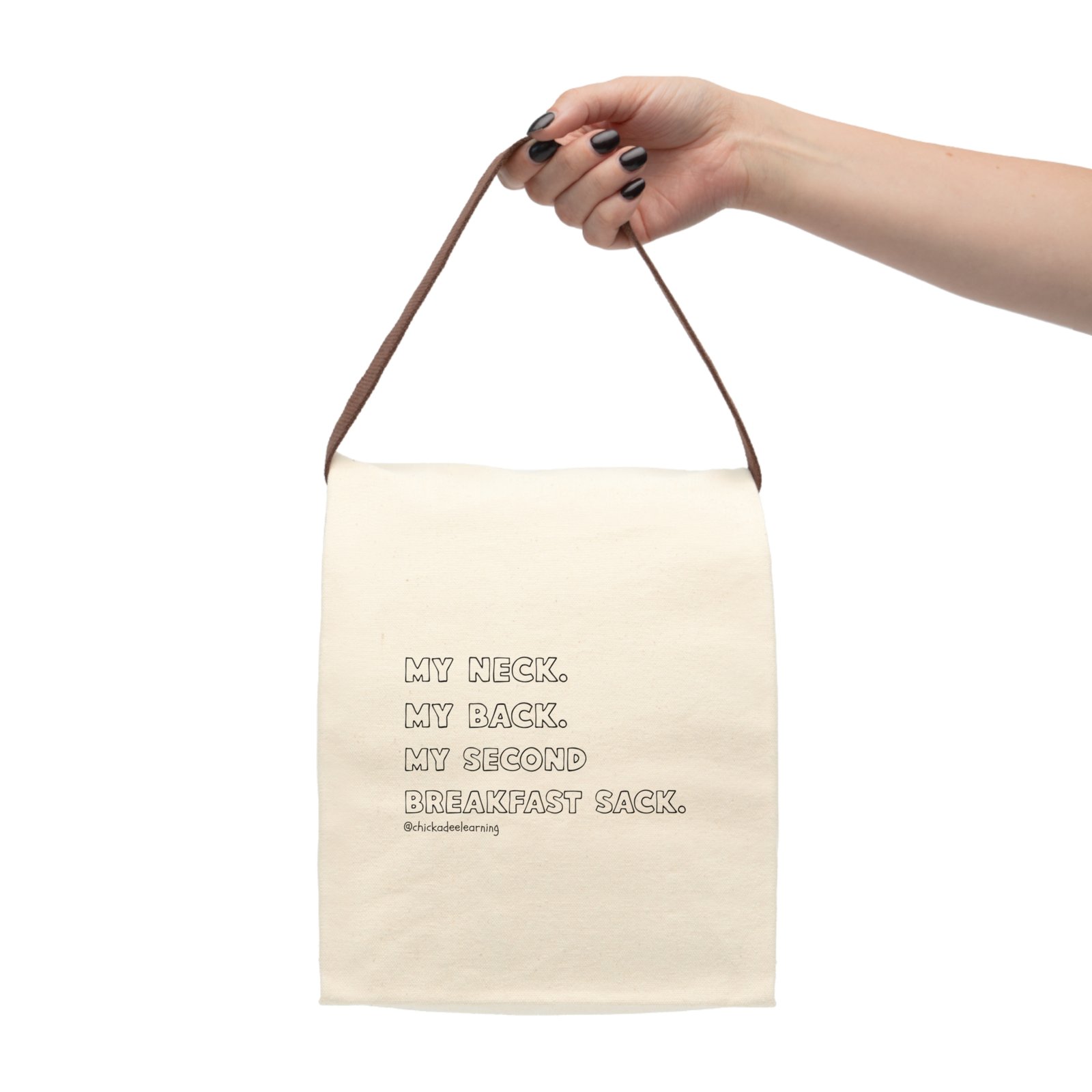 Canvas Lunch Bag With Strap - Image 4